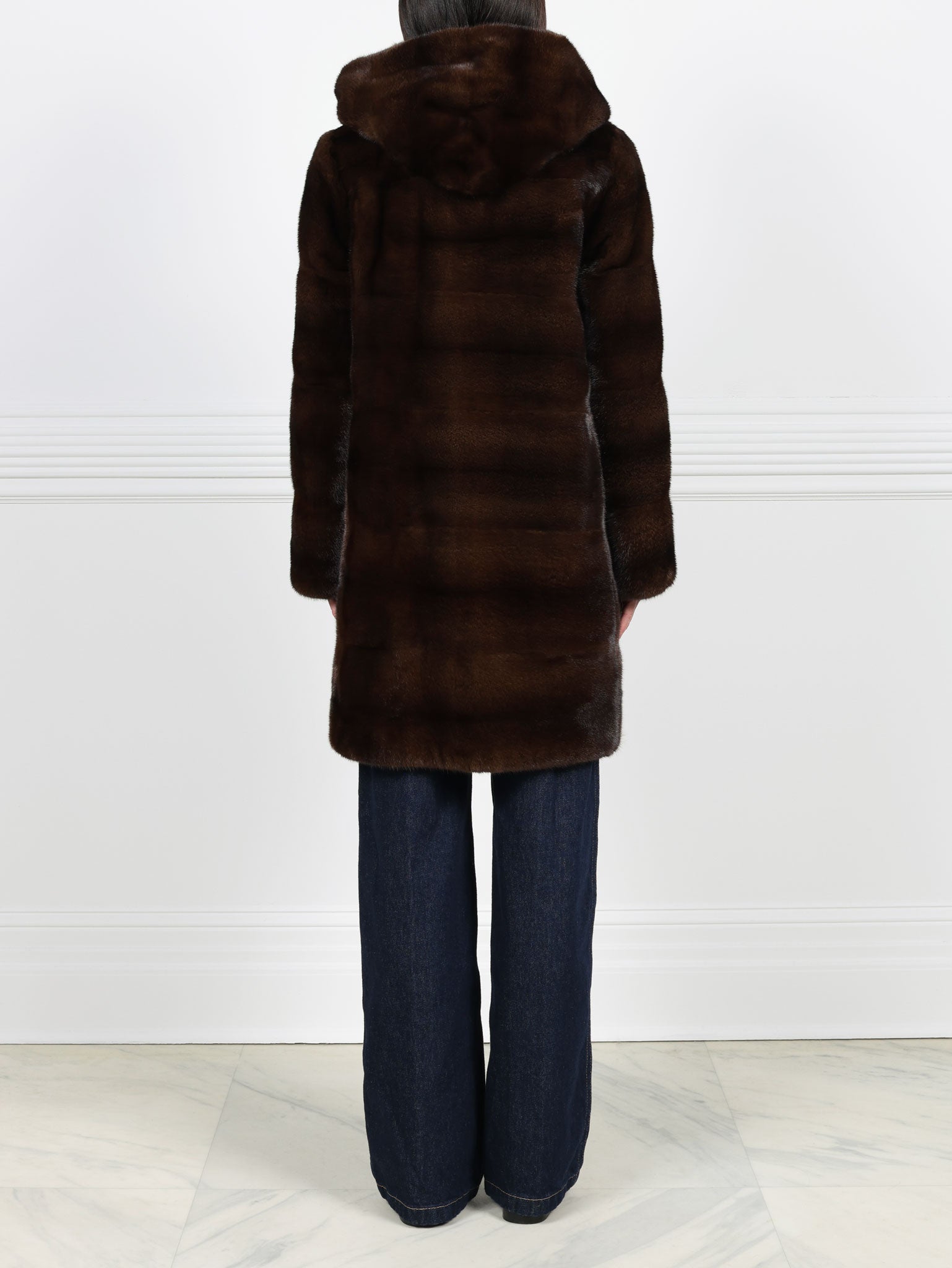 The Sharon Hooded Mink Fur Short Coat