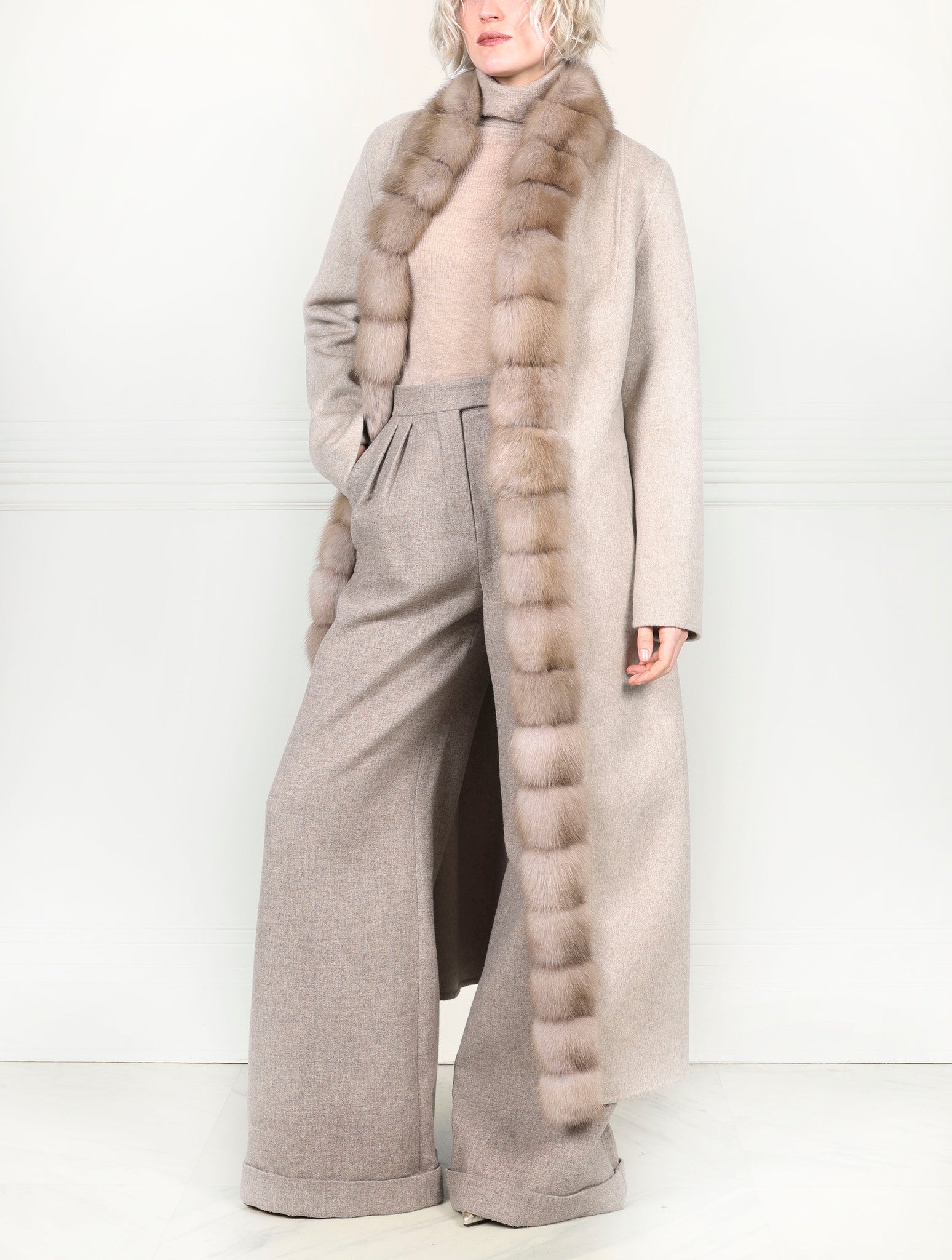 The Daniella Cashmere Coat in Beige