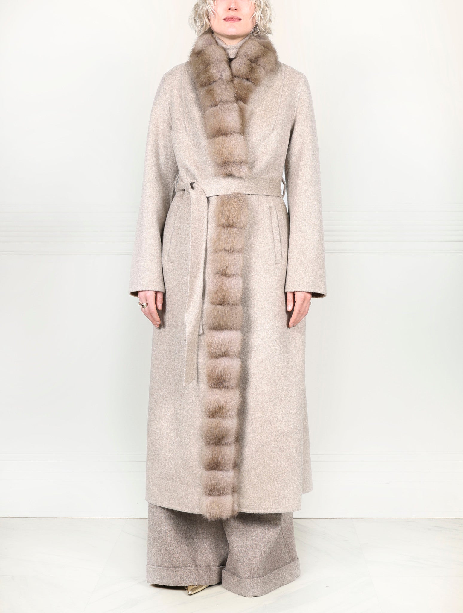 The Daniella Cashmere Coat in Beige