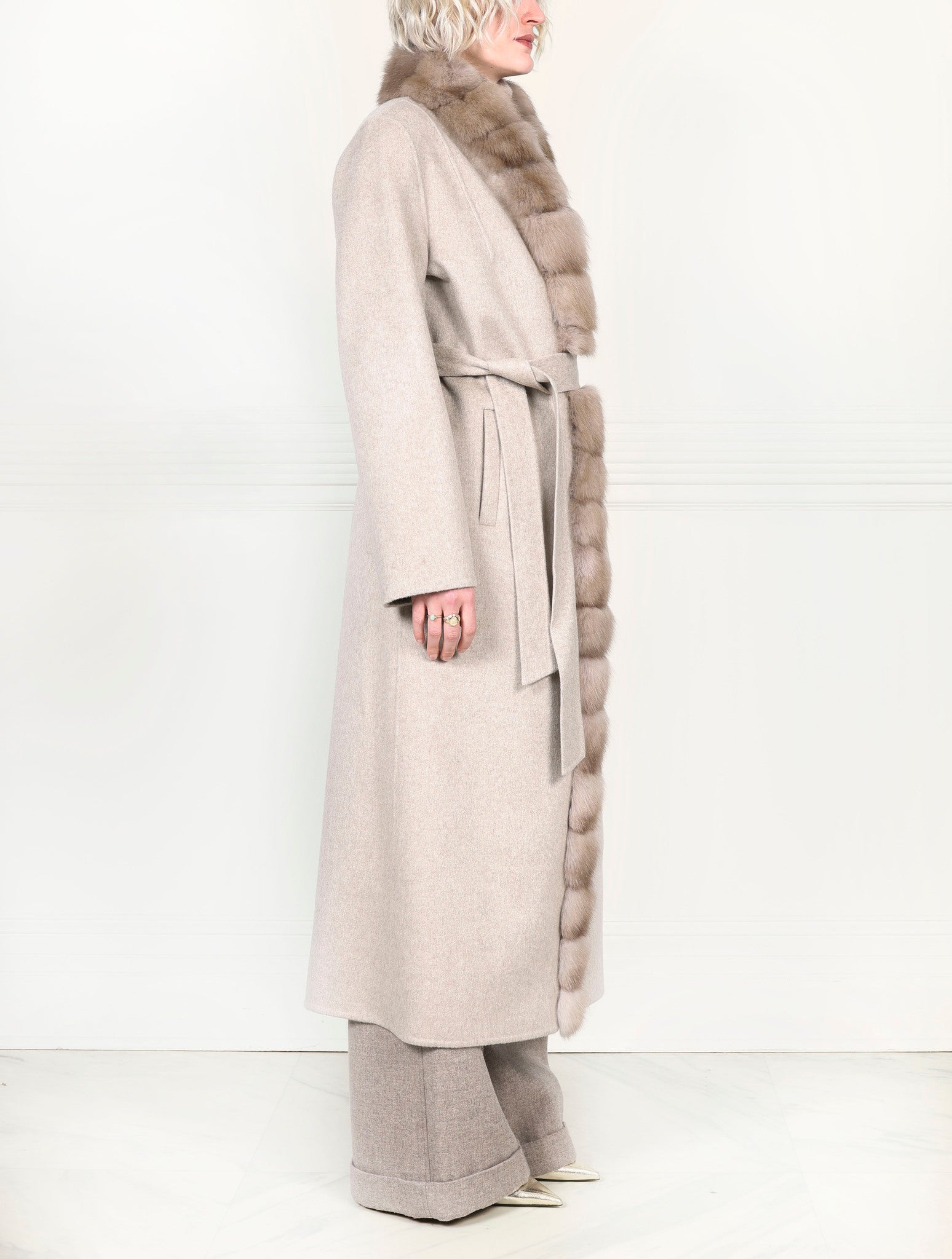 The Daniella Cashmere Coat in Beige