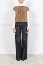 The  Cap Sleeve Shearling Vest