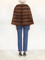 The Valerie Mink Poncho in Brown