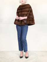 The Valerie Mink Poncho in Brown