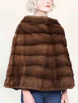 The Valerie Mink Poncho in Brown
