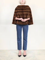 The Valerie Mink Poncho in Brown