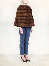 The Valerie Mink Poncho in Brown