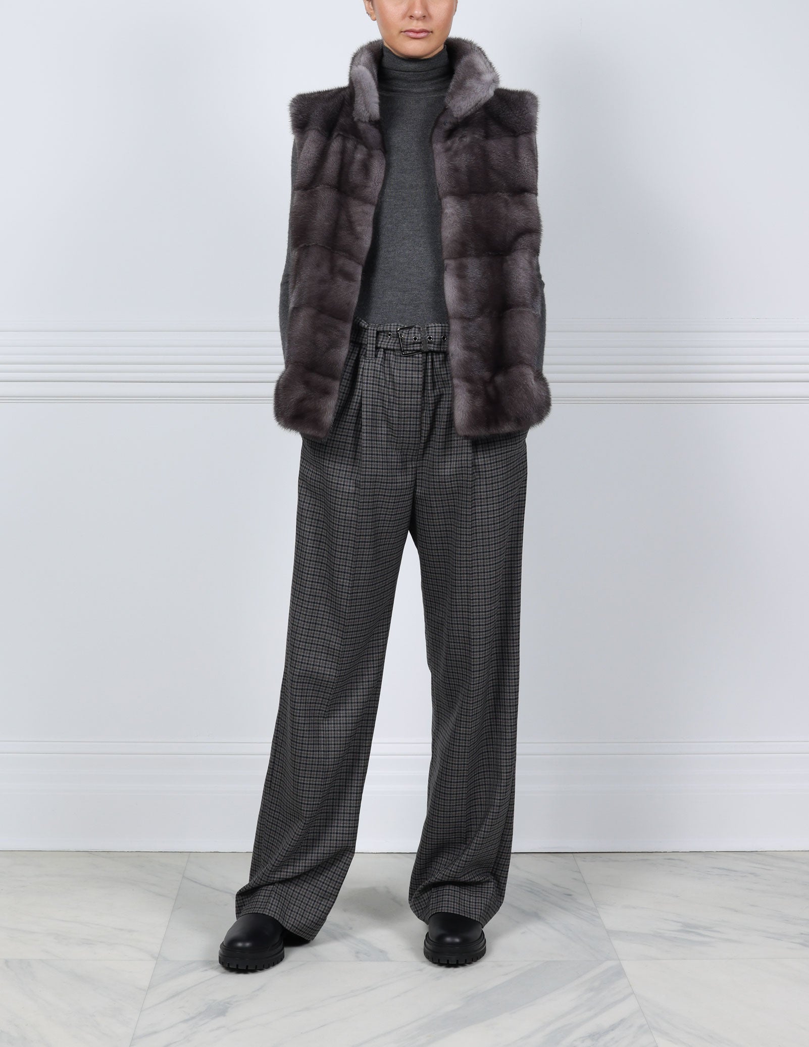The Nina Horizontal Mink Fur Vest
