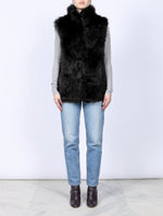 Upcycled Toscana Shearling Vest in Black