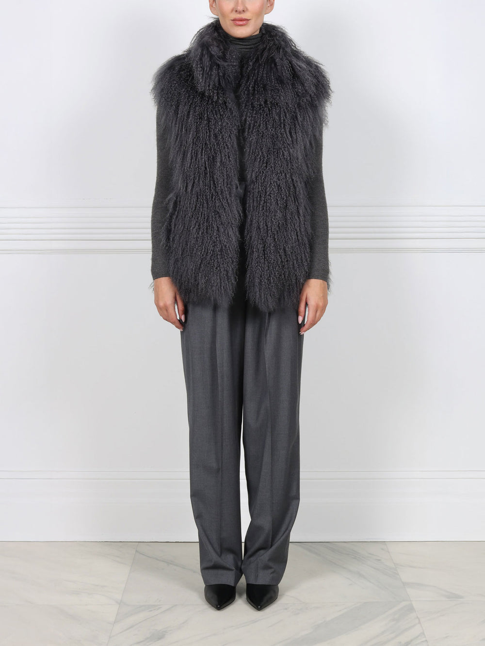 The Nina Curly Shearling Vest