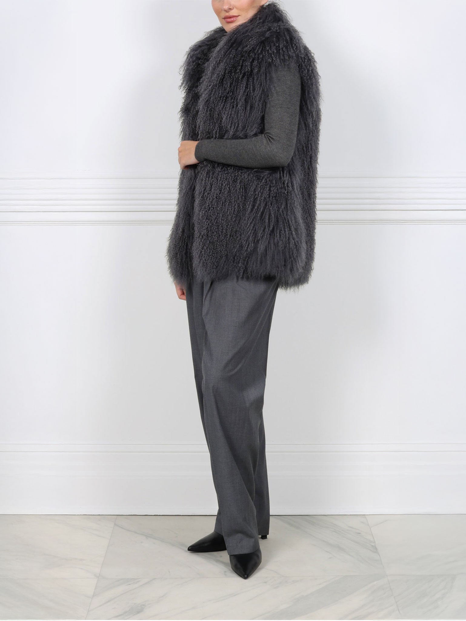 The Nina Curly Shearling Vest
