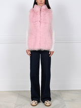 The Nina Stripped Fox Fur Vest