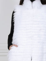 The Nina Stripped Fox Fur Vest