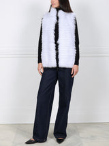 The Nina Stripped Fox Fur Vest