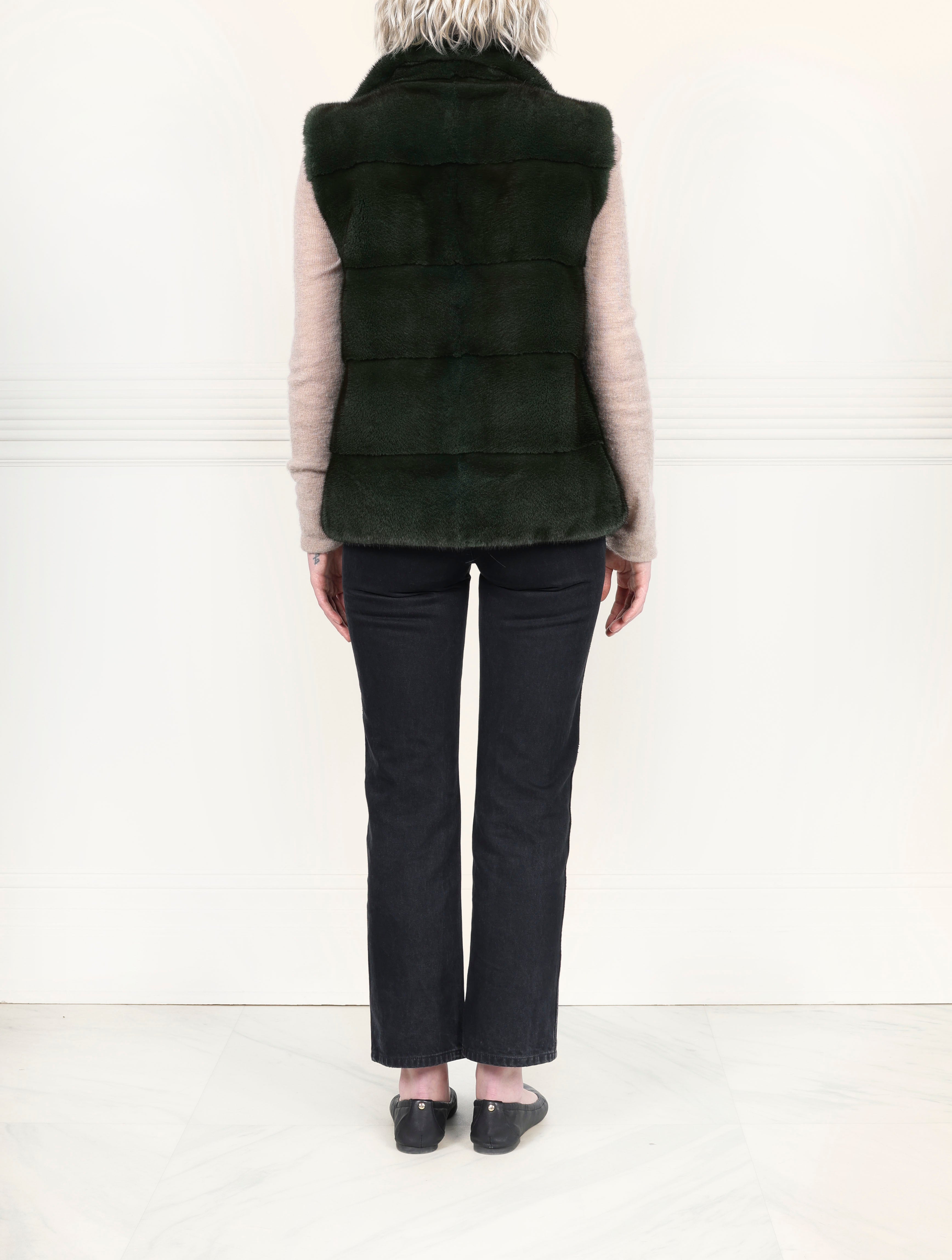 The Nina Horizontal Mink Fur Vest