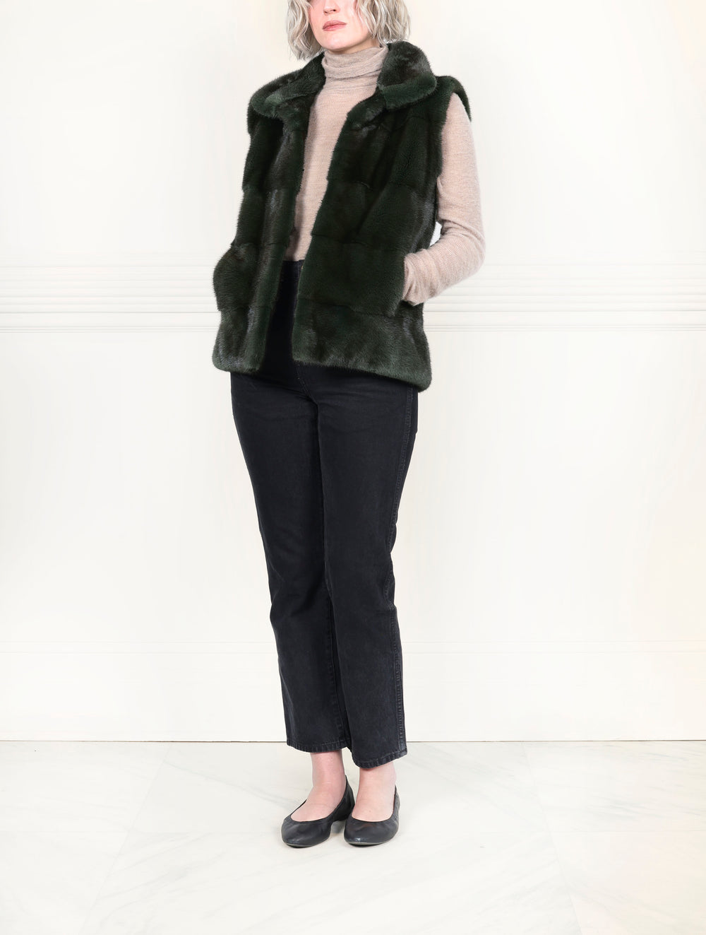 The Nina Horizontal Mink Fur Vest