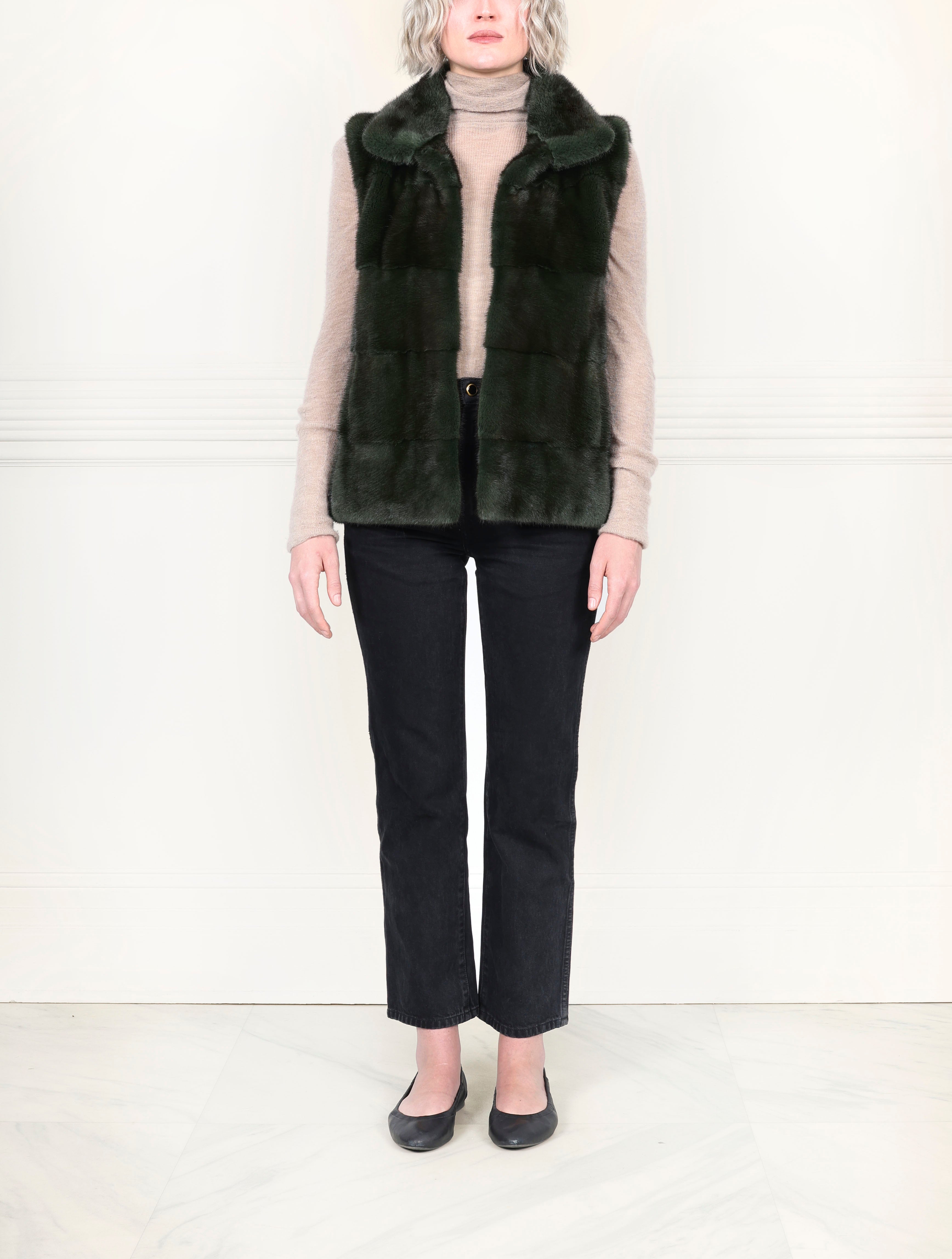 The Nina Horizontal Mink Fur Vest