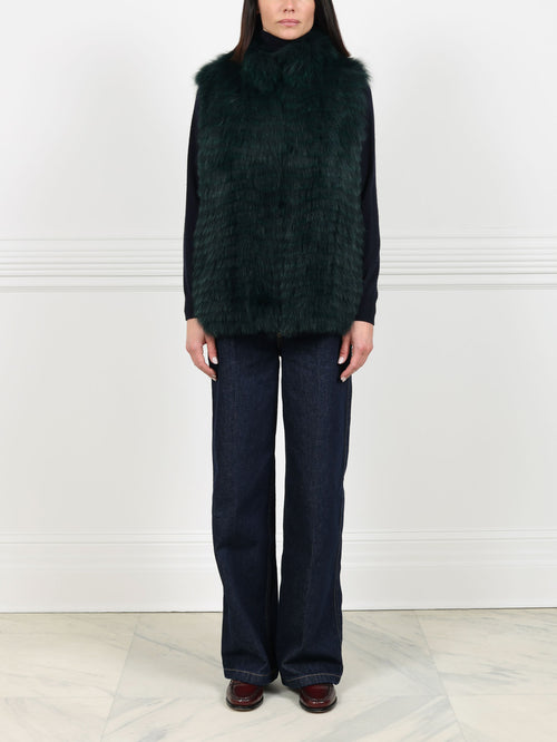 Stripped Fox Fur Vest