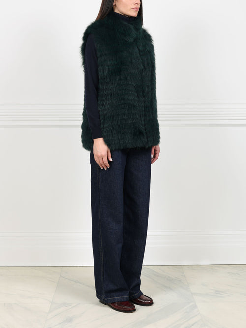Stripped Fox Fur Vest