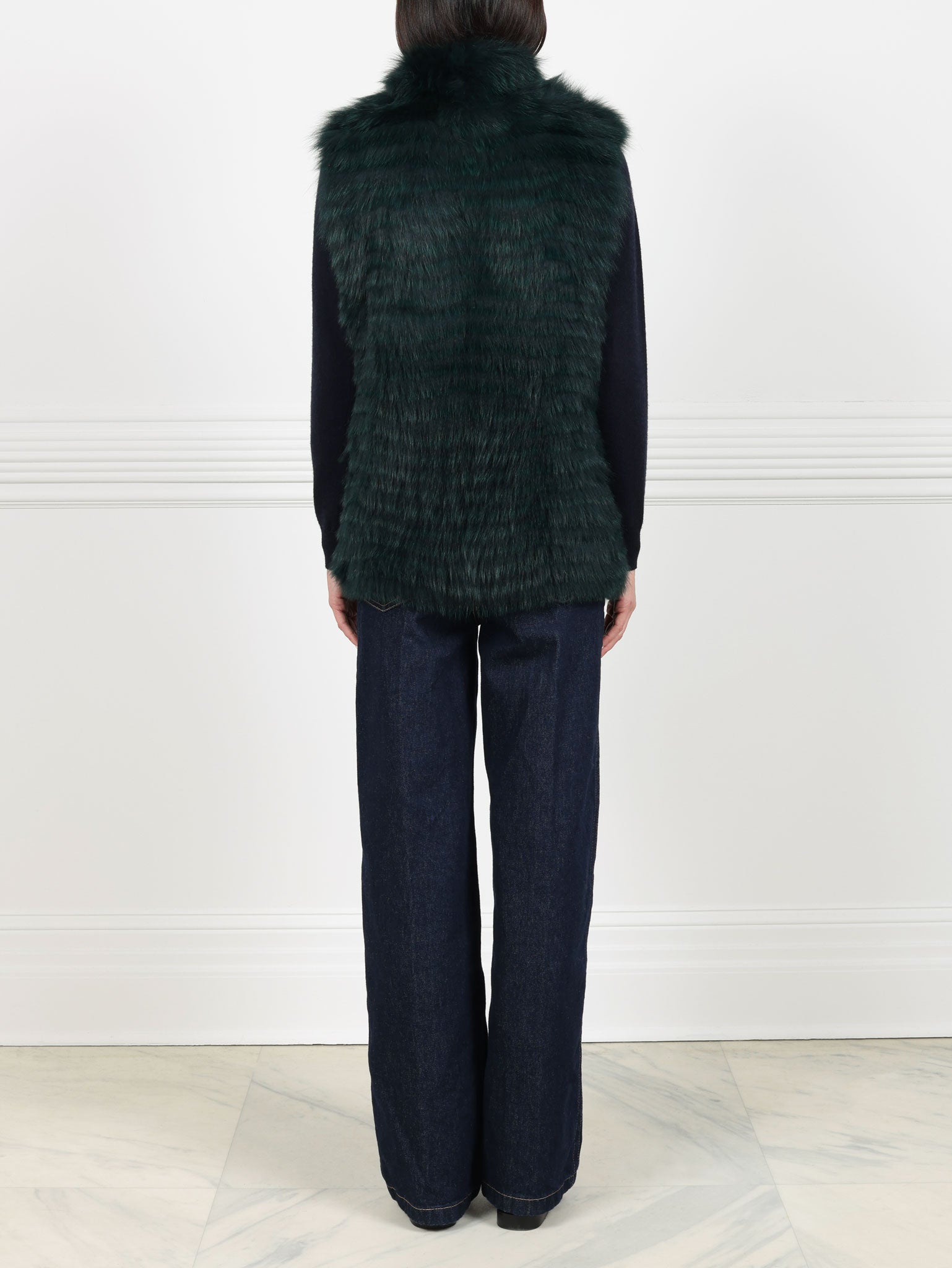 The Nina Stripped Fox Fur Vest