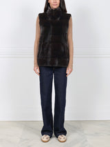 The Nina Horizontal Mink Fur Vest