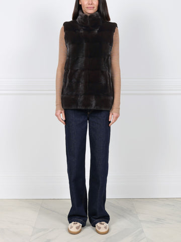 The Nina Horizontal Mink Fur Vest