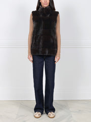 The Nina Horizontal Mink Fur Vest