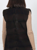 The Nina Horizontal Mink Fur Vest