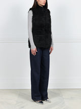 The Nina Stripped Fox Fur Vest