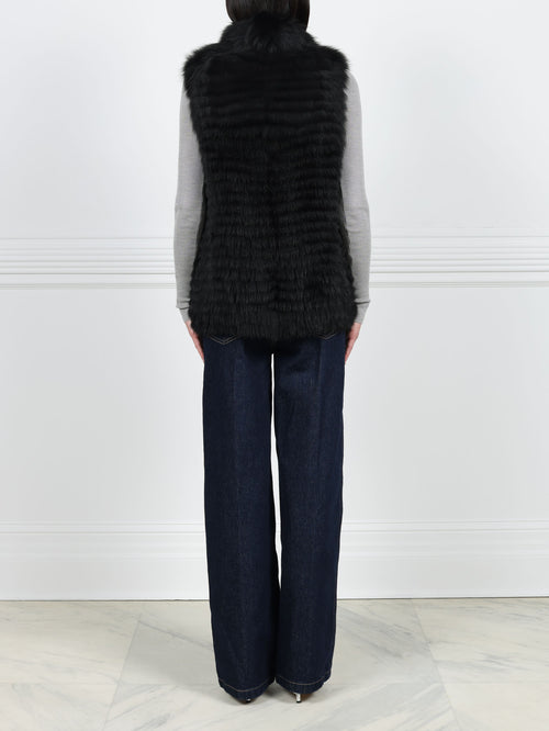 Stripped Fox Fur Vest