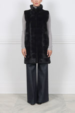 The Luca Mink Vest with Zippers