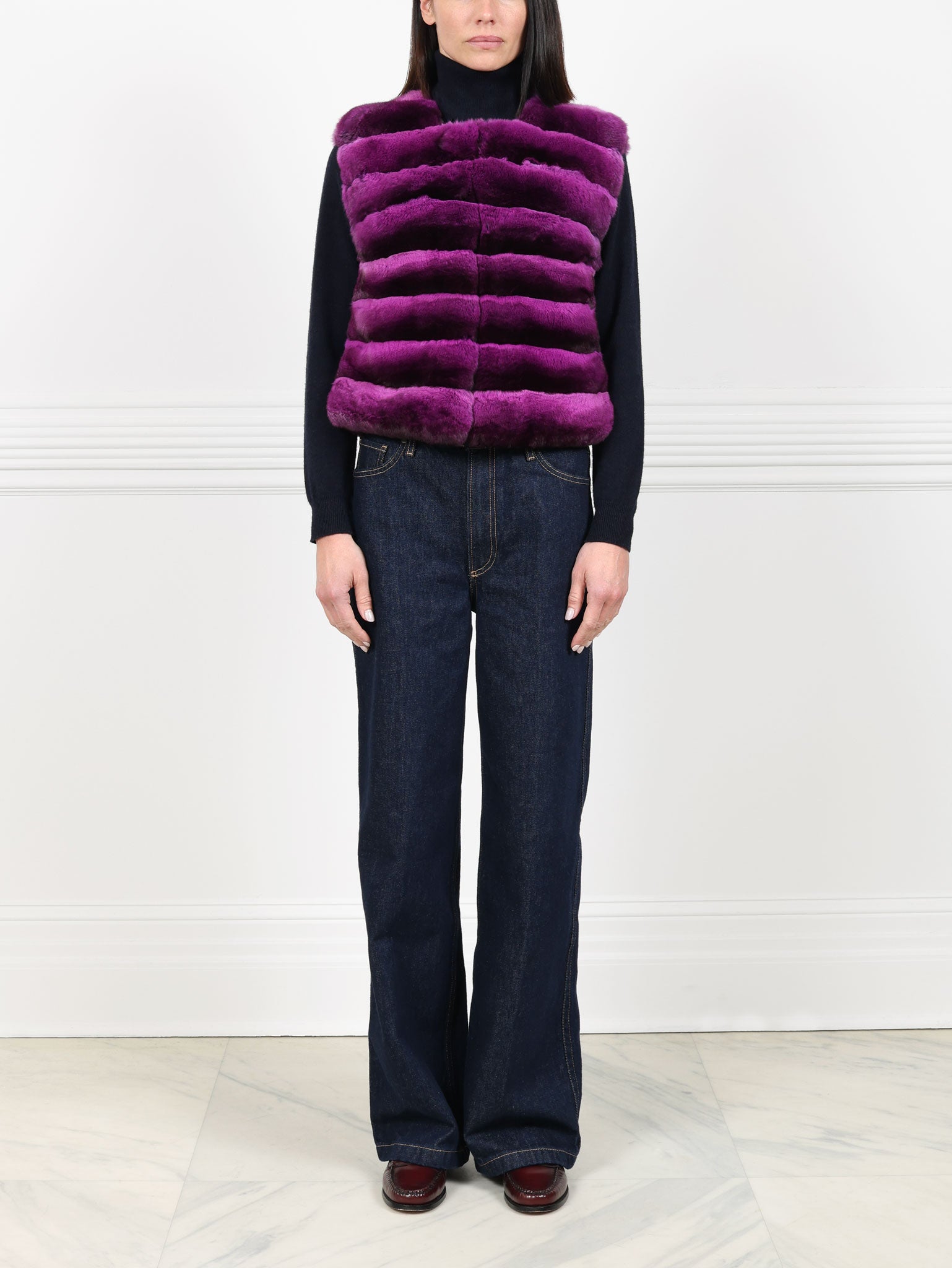 Violet Chinchilla Vest