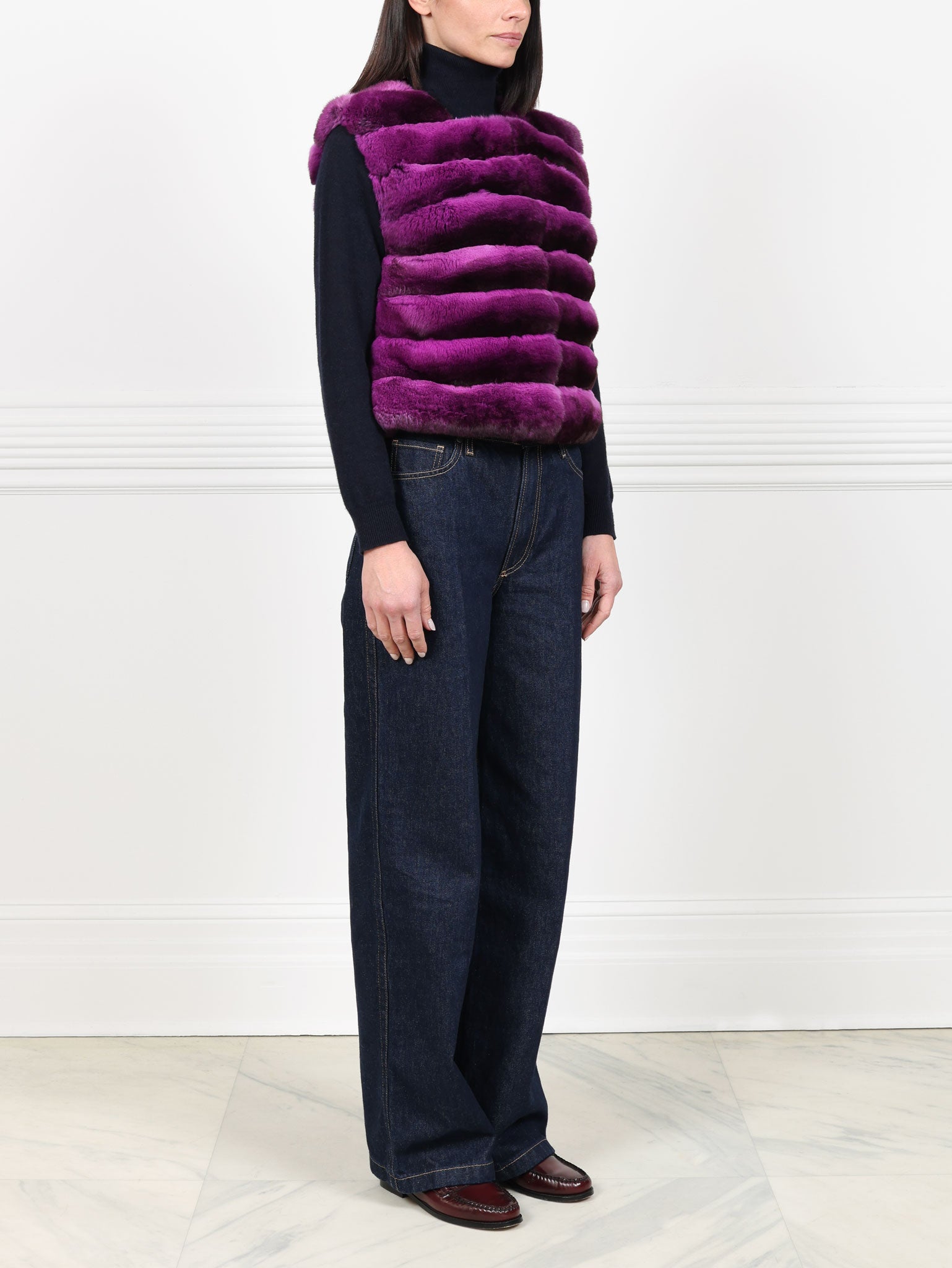 Violet Chinchilla Vest