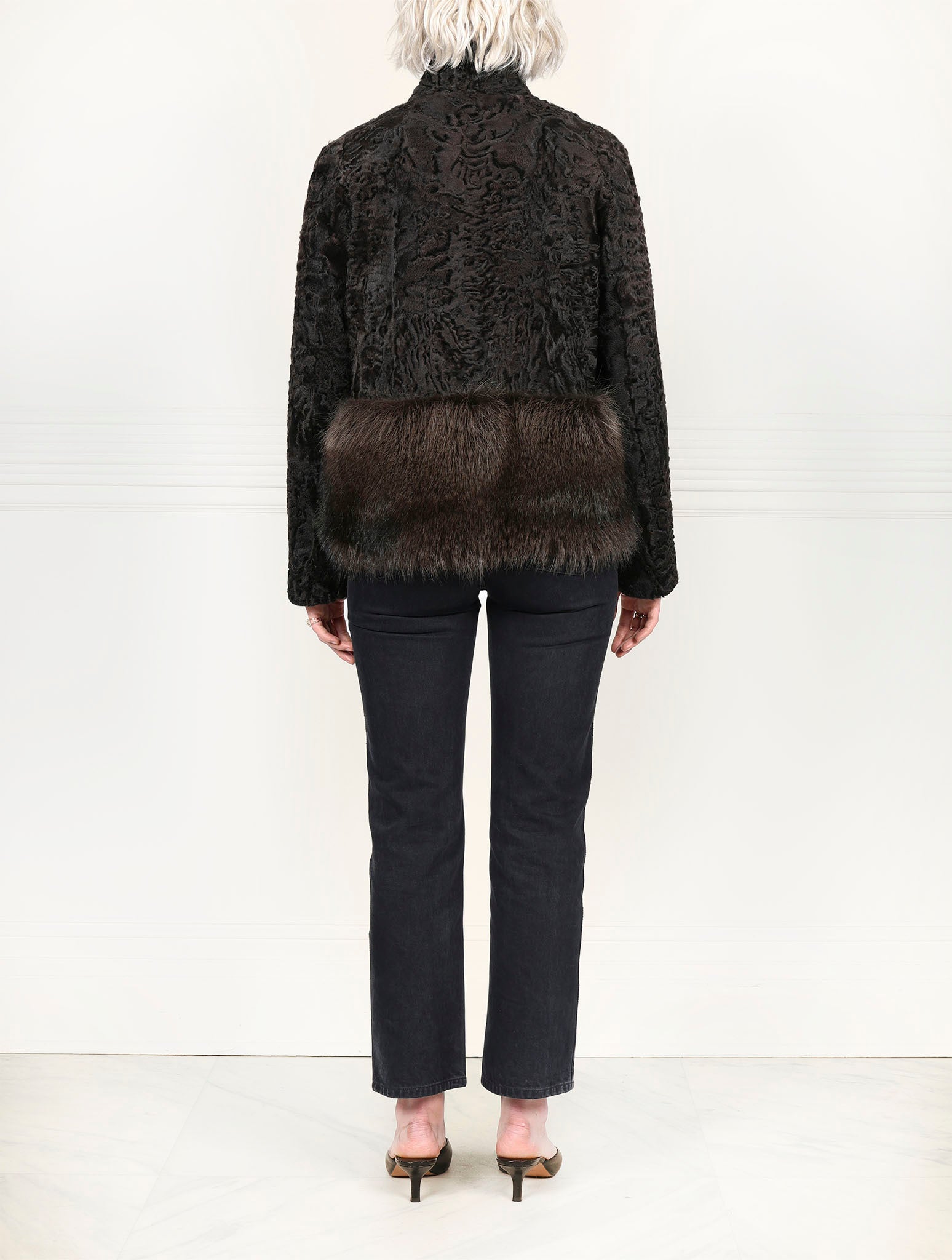 The Dover Lamb Jacket with Fur Peplum