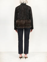 The Dover Lamb Jacket with Fur Peplum