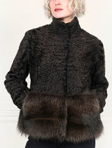 The Dover Lamb Jacket with Fur Peplum