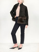 The Dover Lamb Jacket with Fur Peplum