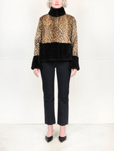 The Dover Shearling Jacket with Fur Trim in Leopard