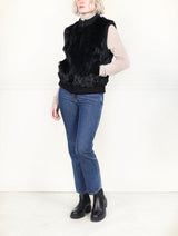 The Aurelia Upcycled Rabbit Vest with Knit Trim