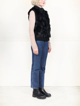 The Aurelia Upcycled Rabbit Vest with Knit Trim