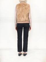 The Aurelia Upcycled Rabbit Vest with Knit Trim
