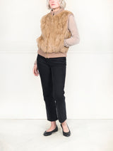The Aurelia Upcycled Rabbit Vest with Knit Trim