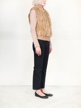 The Aurelia Upcycled Rabbit Vest with Knit Trim