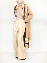 The Marais Double Face Coat with Fitch Fur Trim