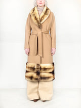 The Marais Double Face Coat with Fitch Fur Trim