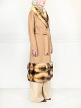 The Marais Double Face Coat with Fitch Fur Trim