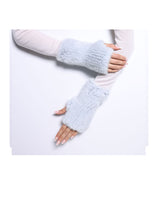 The Short Mink Knitted Fingerless Fur Gloves