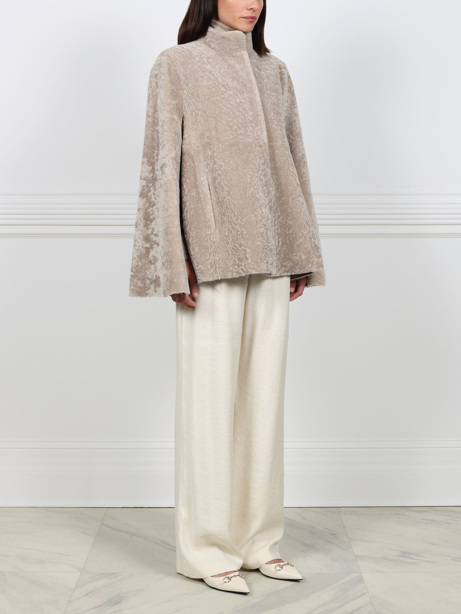 The Abigail Shearling Cape