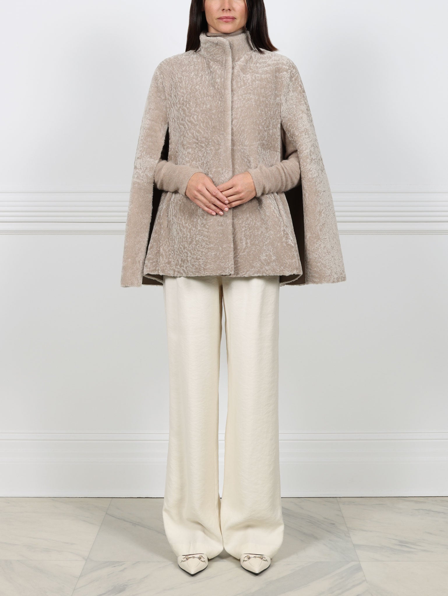The Abigail Shearling Cape