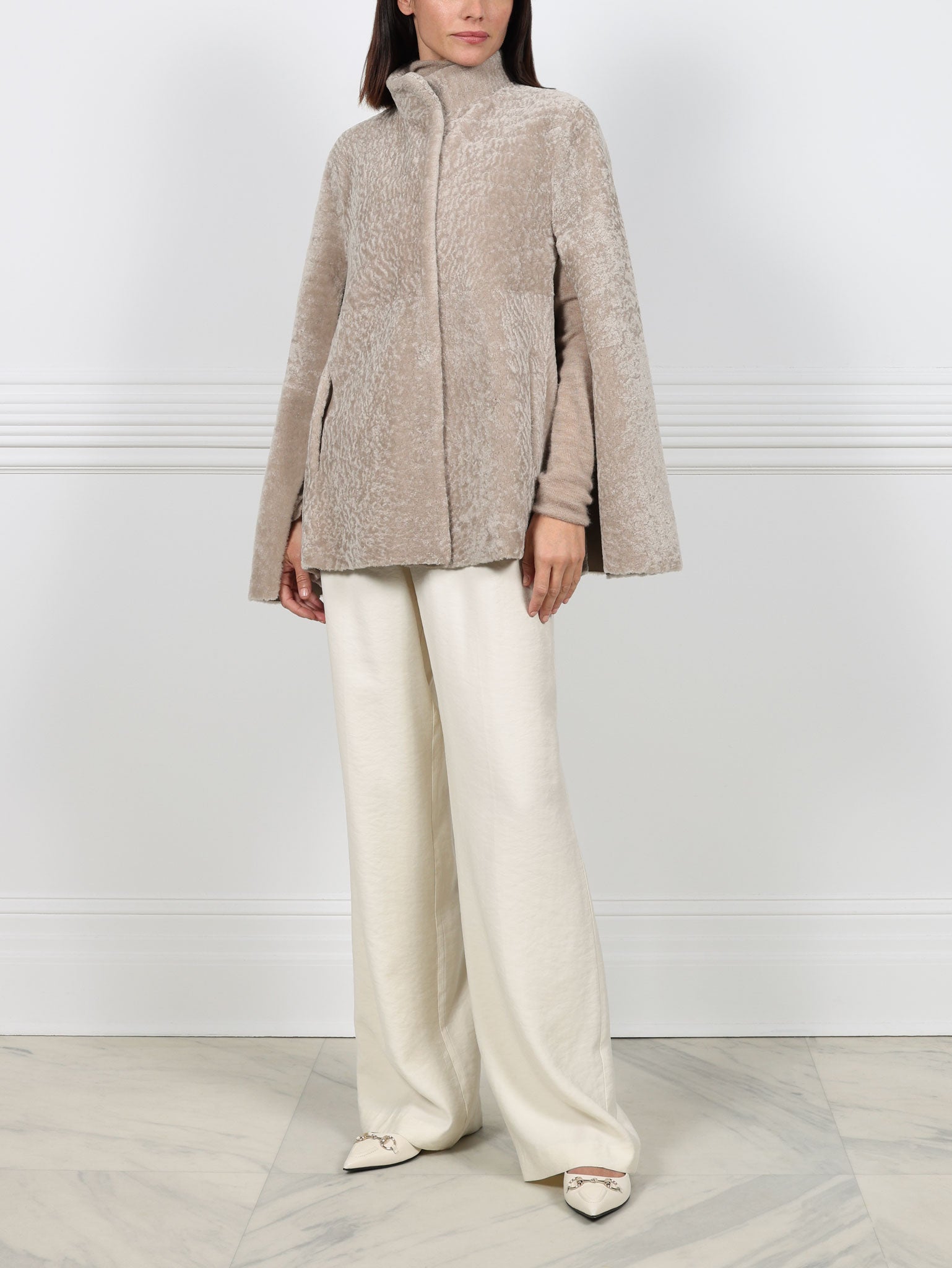 The Abigail Shearling Cape