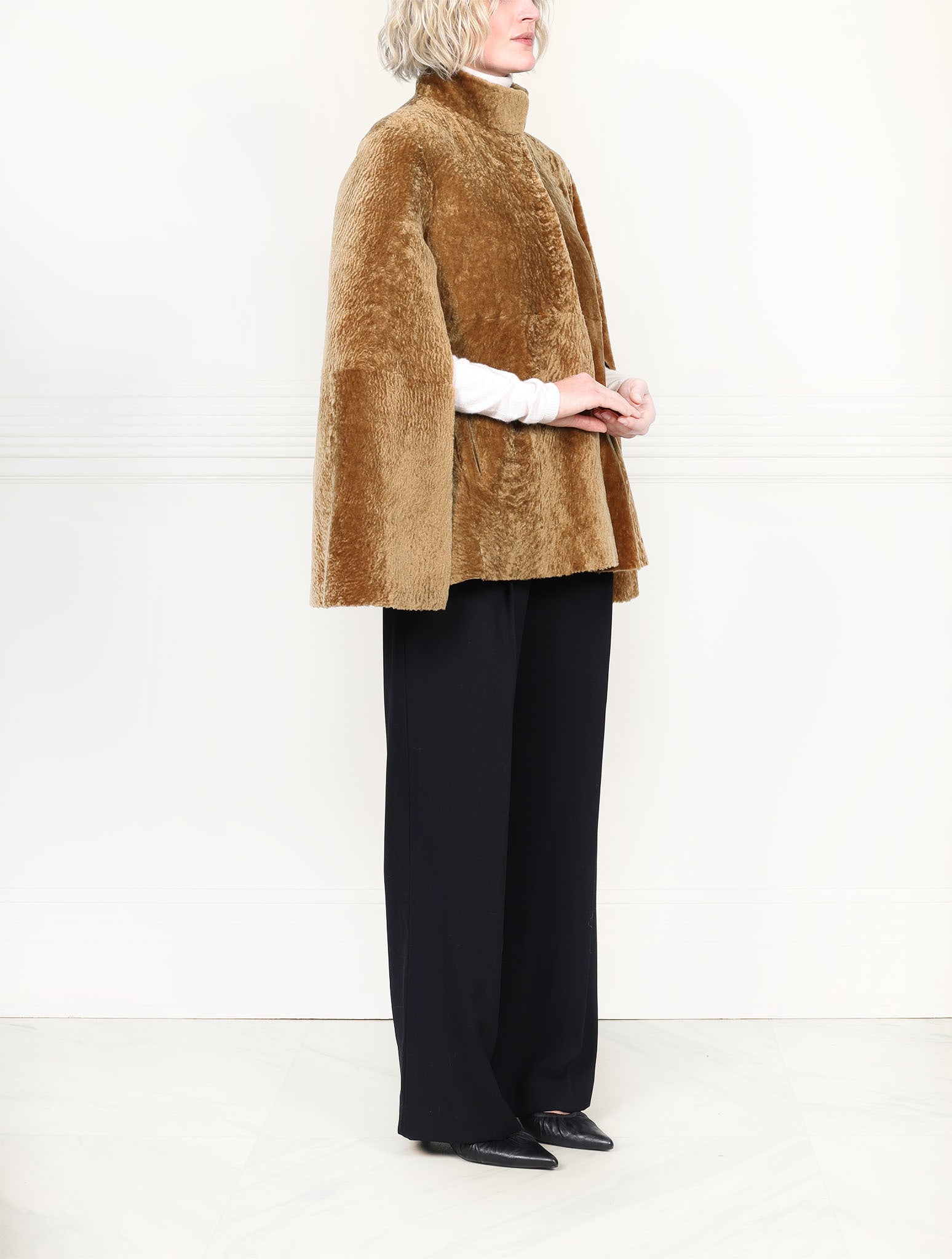 The Abigail Shearling Cape